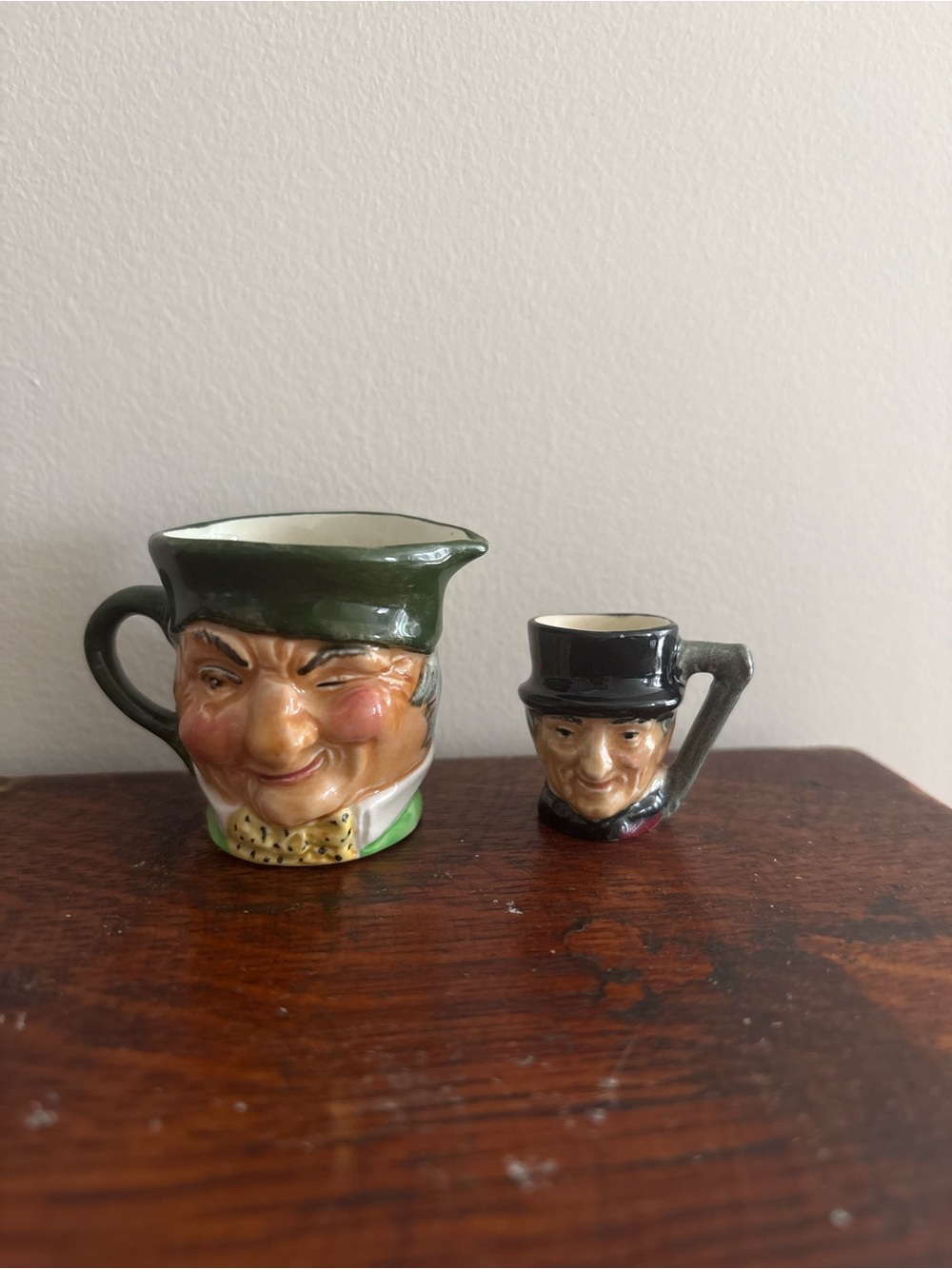 Set of 2 Artone England Mini Toby Jugs
